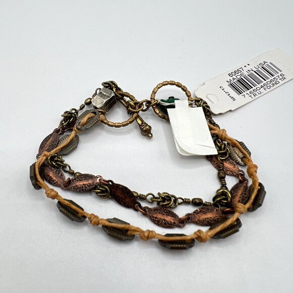 T.R.U 3-Strand Chain Toggle Bracelet in Multicolor MSRP $55 NWT - Picture 3 of 3